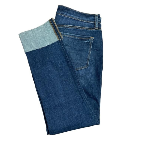 Loft women's cuff button blue jeans size 10 but run smaller - Picture 6 of 6